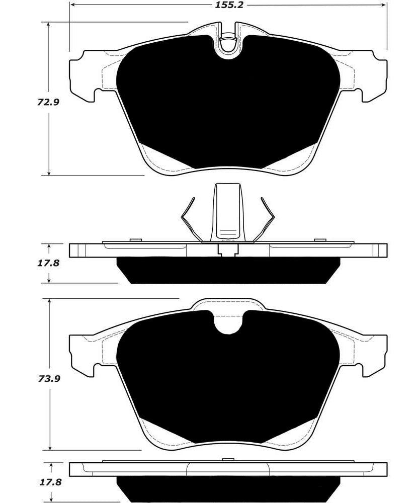 Porterfield Brake Pads for 2015 JAGUAR XJ/XJL 5.0L
