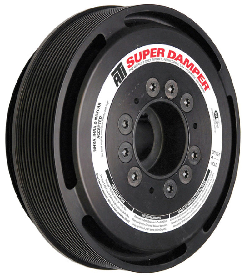 ATI Damper - 6.325in - Steel - Ford SB V8 -int Bal - 4 Bolt OEM - Blower - 4in Long - B Timing ATI918916
