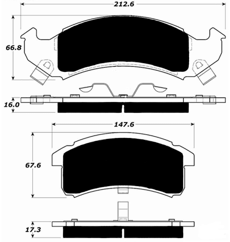 Porterfield Brake Pads for 1996 PONTIAC FIREBIRD w/Rear Drums