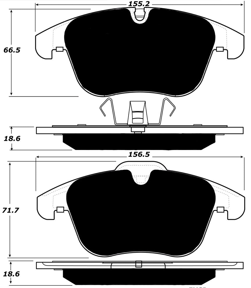 Porterfield Brake Pads for 2013 JAGUAR XF/XFR V6 w/326mm FD