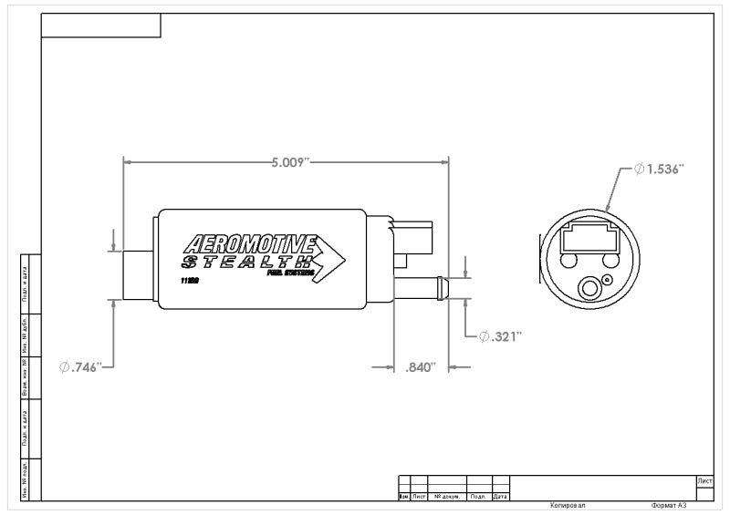 Aeromotive 340 Fuel Pump GM Center Inlet (view 15)