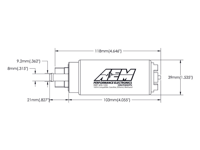 AEM Electronics Ethanol & Methanol Capable High Flow In-Tank Fuel Pump (view 4)