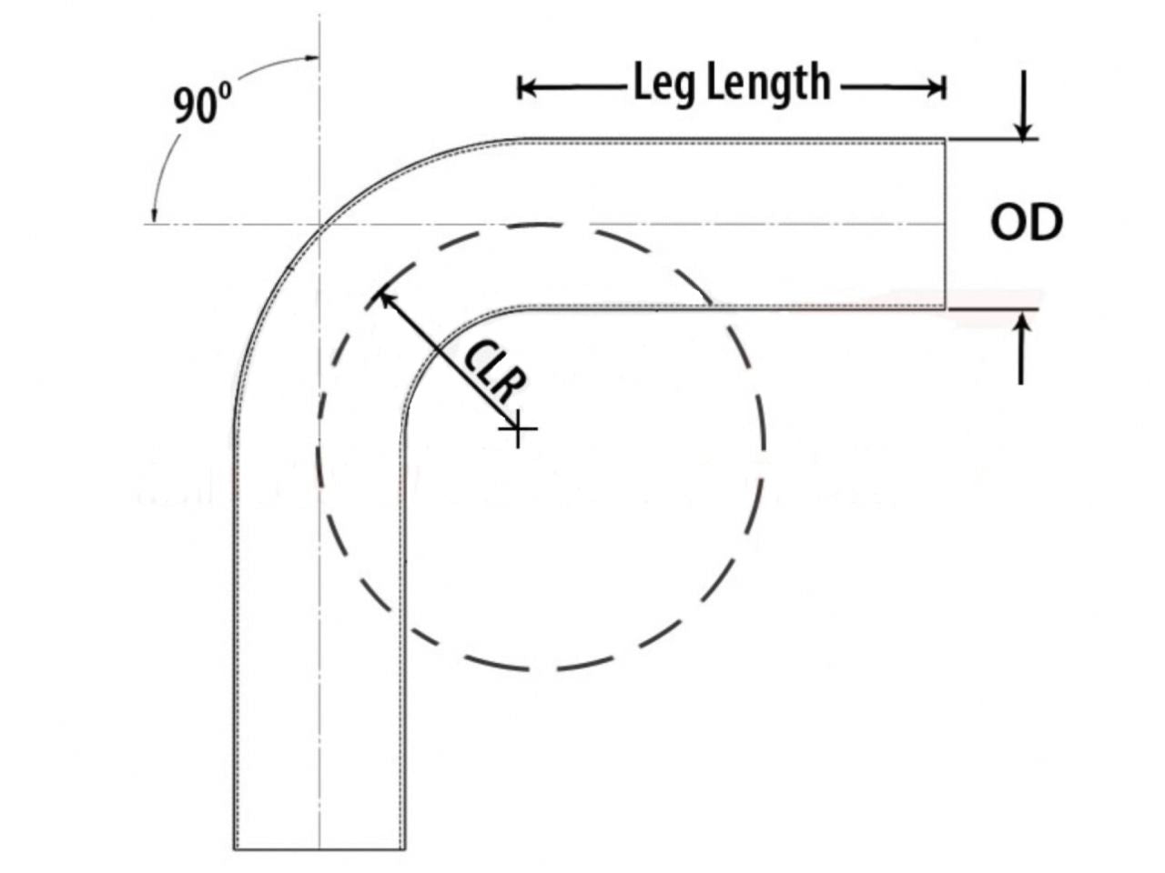 HPS 2" OD 90 Degree Bend 6061 Aluminum Elbow Pipe 16 Gauge w/ 3 1/8" (view 2)