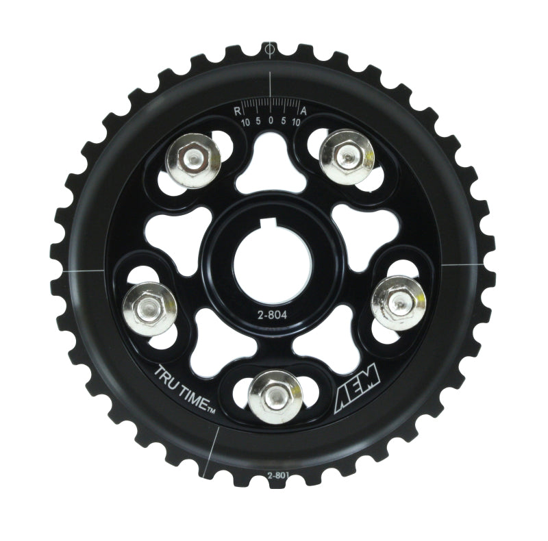 AEM Electronics Tru-Time Cam Gear Black 5-Bolt Honda D16Y7 & D16Y8 (view 1)