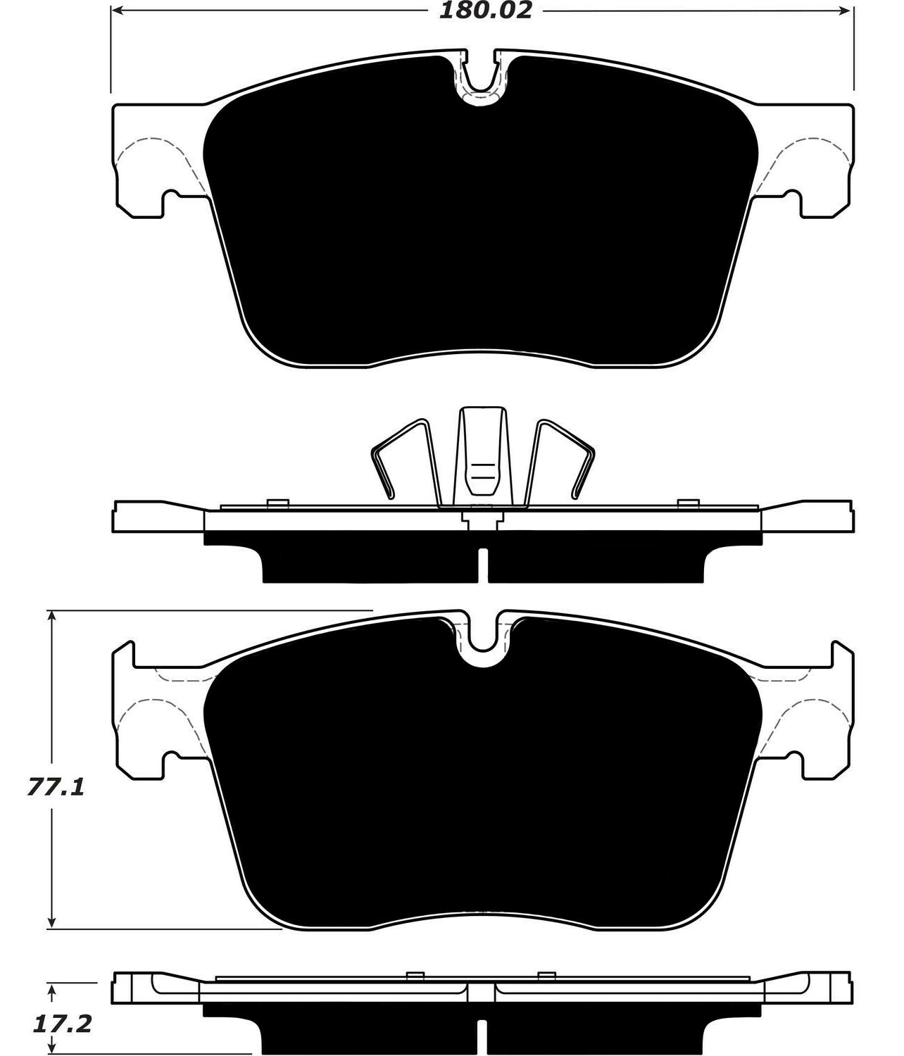 Porterfield Brake Pads for 2016 JAGUAR XE 18"