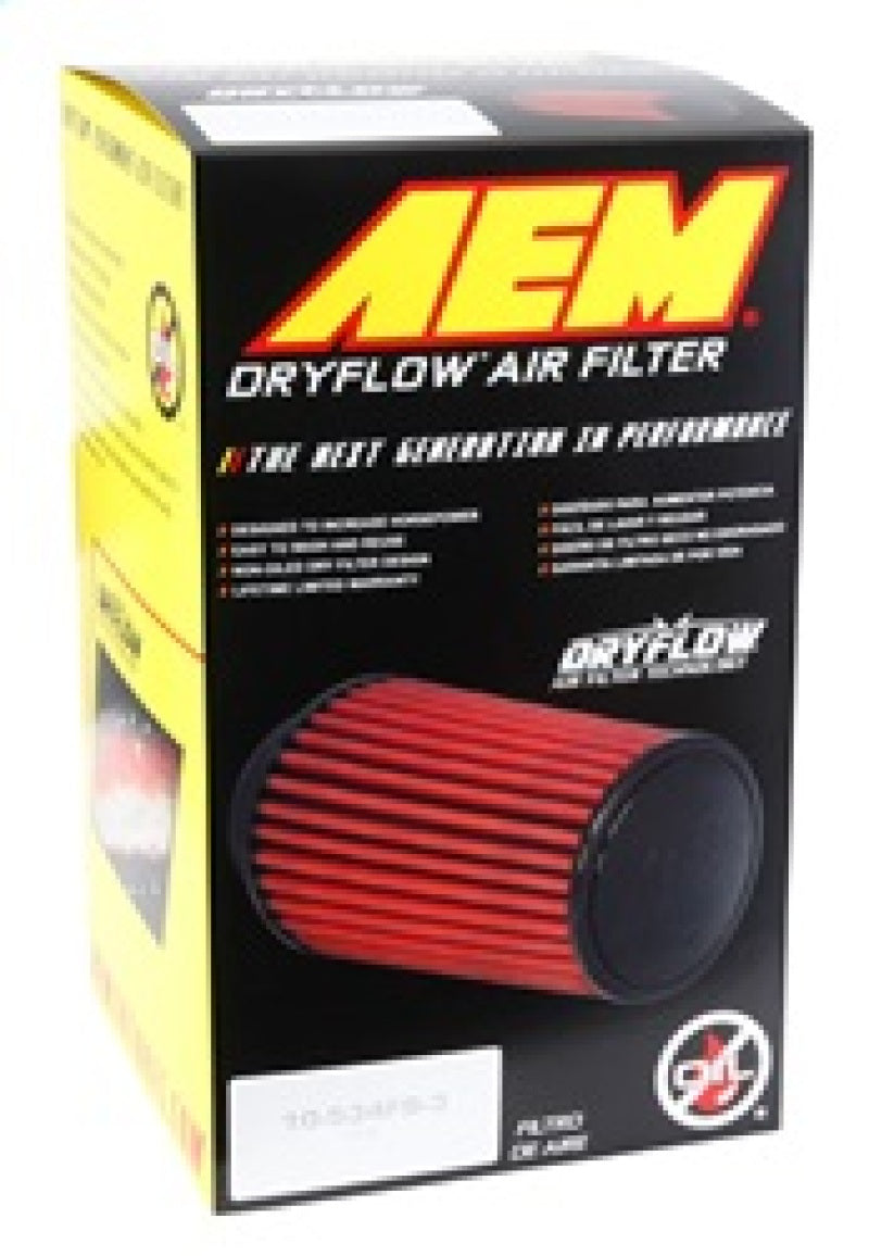 AEM Induction AEM DryFlow Air Filter - Round Tapered 5in Top OD x 6 Base OD x 5.563in H x 3in Flange ID 21-203D-XK