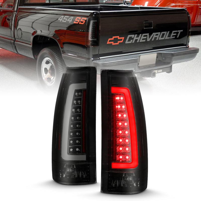 ANZO 1999-2000 Cadillac Escalade LED Taillights Black Housing Smoke Lens Pair 311345
