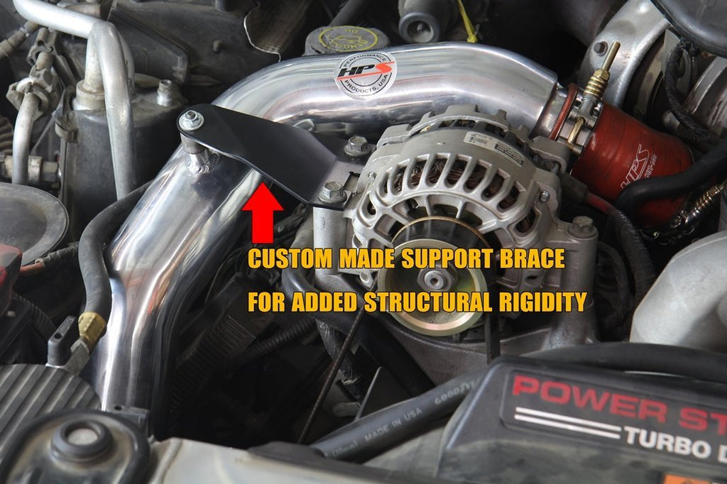 HPS Hot & Cold Side Charge Pipe with Intercooler Boots Kit, 03-07 Ford F250 Superduty Powerstroke 6.0L Diesel Turbo, Black