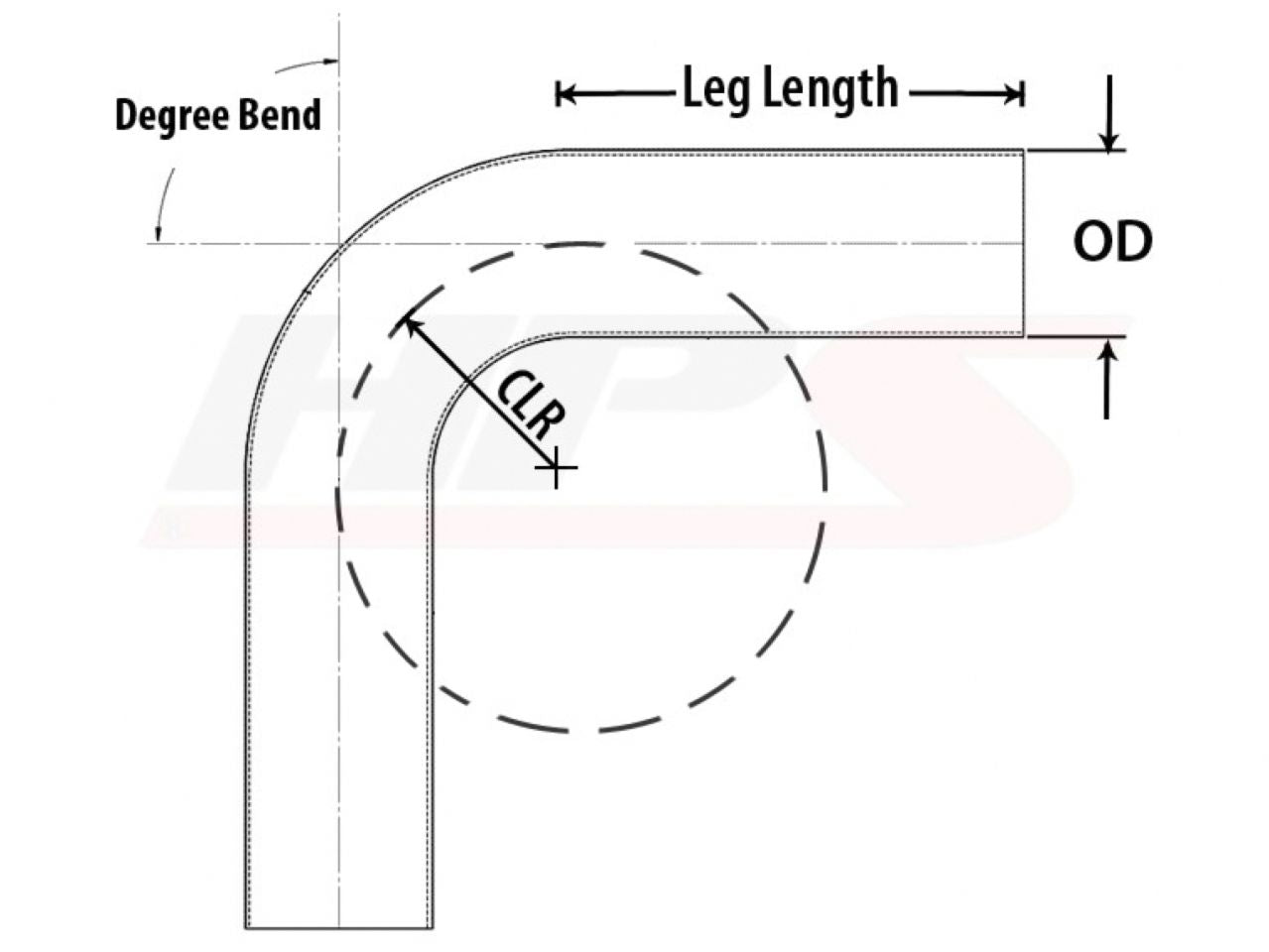 HPS Performance Products HPS 1-1/4" OD 60 Degree Bend 6061 Aluminum Elbow Pipe Tubing 16 Gauge w/ 2" CLR (view 2)