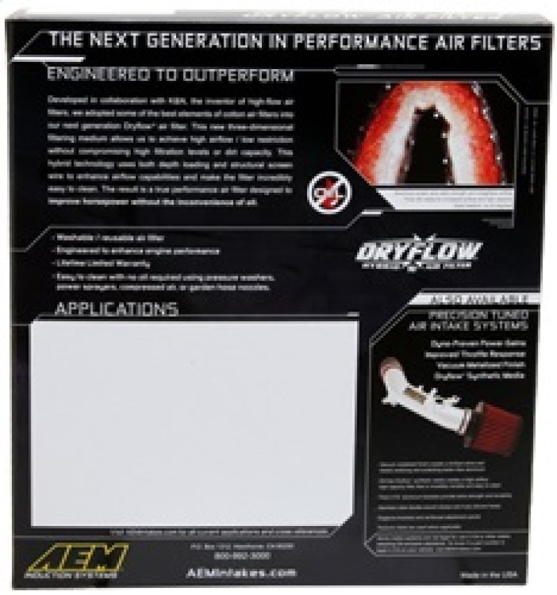 AEM Induction AEM 06-11 Honda Civic 1.8L L4 DryFlow Air Filter 28-20342