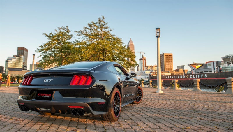 Corsa Performance 15-16 Ford Mustang GT 5.0 3in Cat Back Exhaust Black Quad Tips (Sport) (view 2)