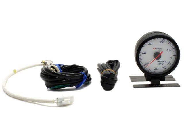 APEXi 60mm Water Temp Gauge White Face Black Bezel *Discontinued (view 1)