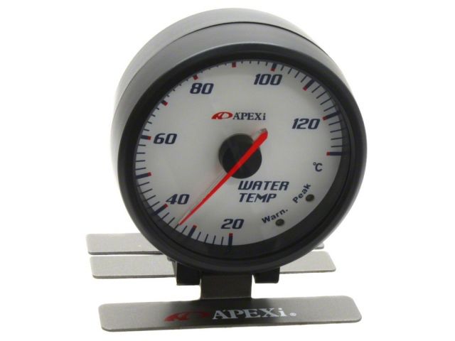 APEXi 60mm Water Temp Gauge White Face Black Bezel *Discontinued (view 2)