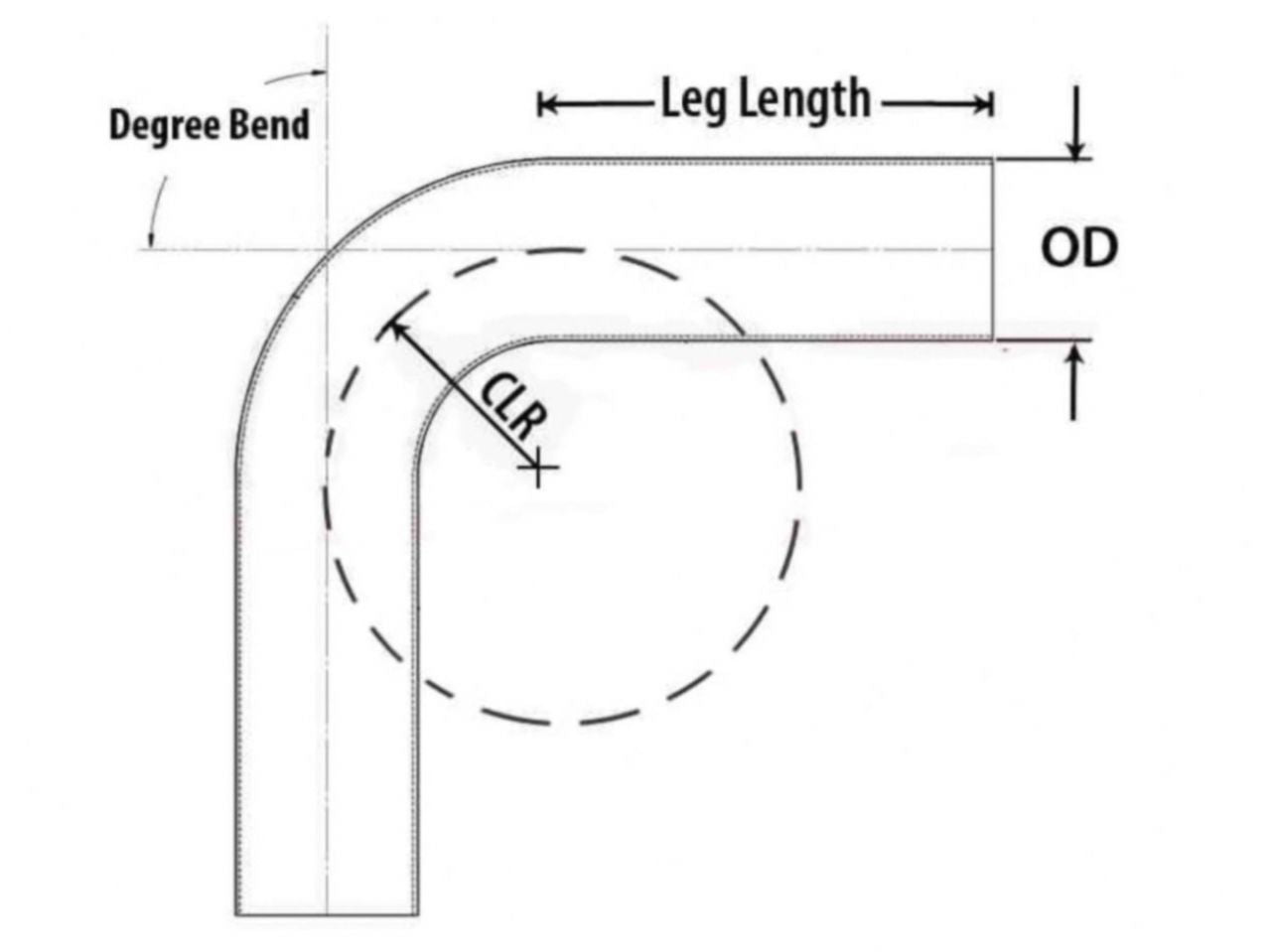 HPS Performance Products HPS 3-1/2" OD 60 Degree Bend 6061 Aluminum Elbow Pipe Tubing 16 Gauge w/ 5-5/8" CLR (view 2)