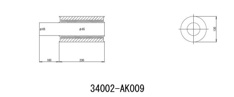 HKS Universal Ex H/M Sus 130-65 W/O Tail (Moo: 8pcs) (view 2)