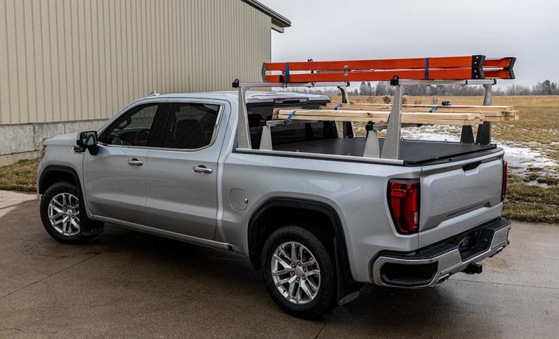 Access ADARAC Al Uprights 26in Vertical Pro Kit (2 Uprights w/1 66in Cross Bar) Silver Truck Rack 4006040