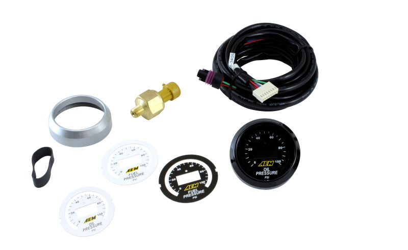 AEM Electronics 52mm Digital Oil Pressure Gauge 0-100 PSI (view 1)