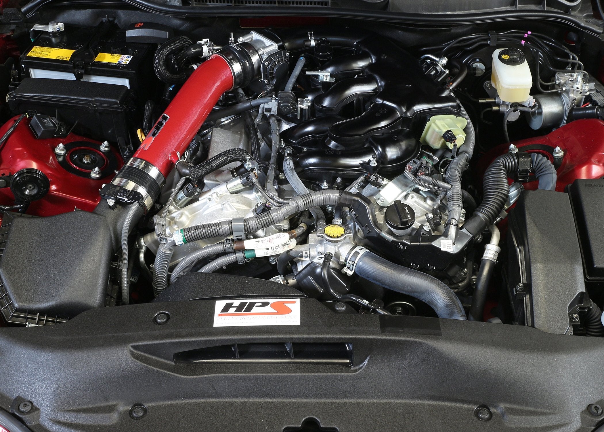 HPS Post MAF Air Intake Tube Kit 2014-2016 Lexus IS250 2.5L V6 Non F-Sport, Red (view 3)