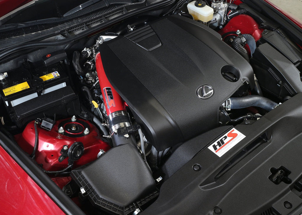 HPS Post MAF Air Intake Tube Kit 2014-2016 Lexus IS250 2.5L V6 Non F-Sport, Red (view 4)