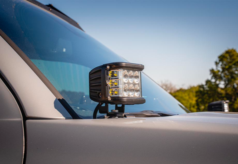 Cali Raised LED Cali Raised 10-24 Toyota 4Runner Low Profile Led Ditch Light Brackets Kit - Brackets W/3X2 18W Amber CR2495