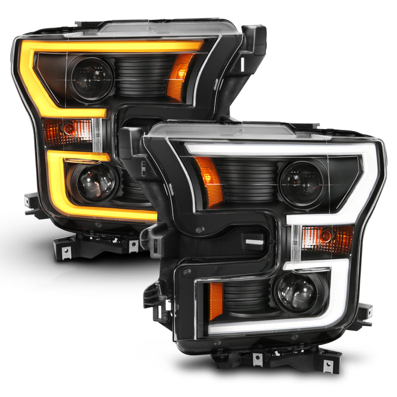 Anzo 2015-2016 Ford F-150 Projector Headlights w/ Plank Style Switchback Bl (view 5)