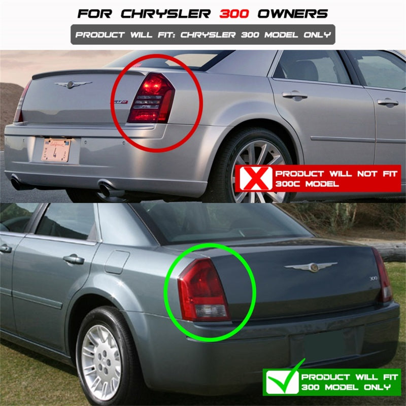 Spyder Chrysler 300 05-07 V2 Light Bar LED Tail Lights - Red Clear ALT-YD-CHR305V2-LED-RC 5083333