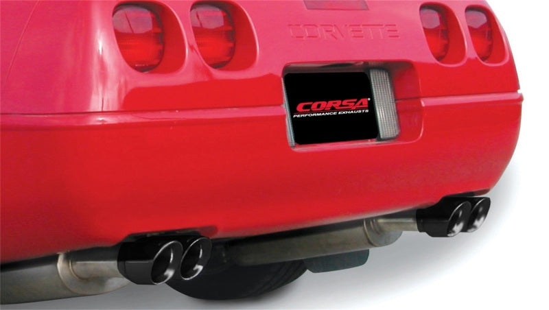 Corsa 90-95 Chevrolet Corvette C4 ZR1 5.7L V8 LT5 Black Sport Cat-Back Exhaust 14117BLK