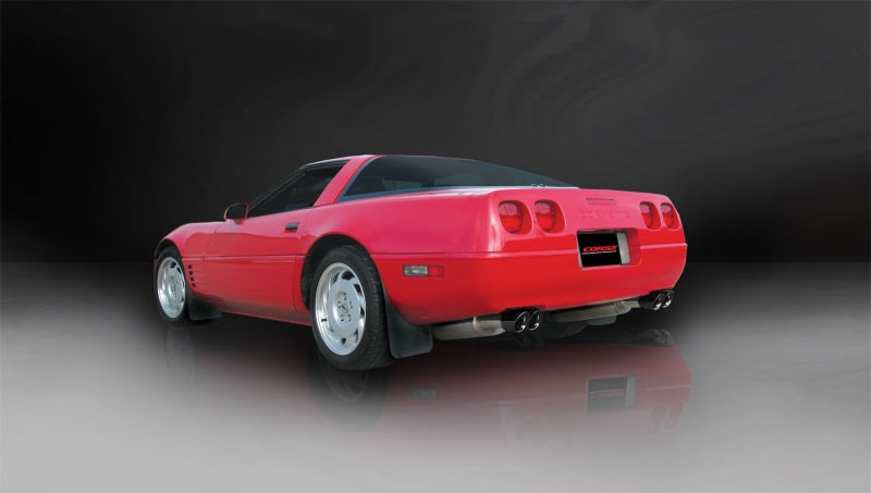 Corsa 92-95 Chevrolet Corvette C4 5.7L V8 LT1 Sport Cat-Back Exhaust w/ Twin 3.5in Black Tips 14116BLK