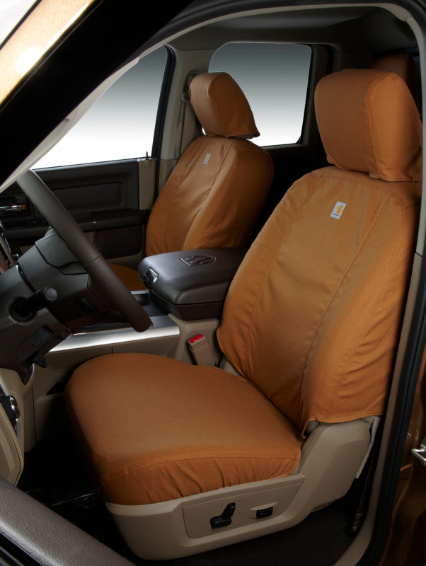 Covercraft 21-24 Cadillac Escalade Carhartt SeatSaver Custom Front Row Seat Covers - Brown SSC3495CABN