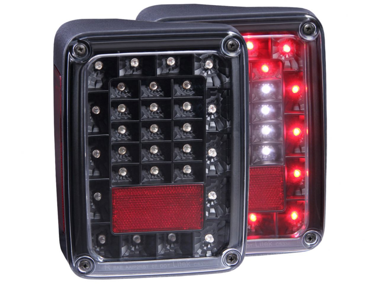 Anzo 2007-2015 Jeep Wrangler LED Taillights Black (view 1)