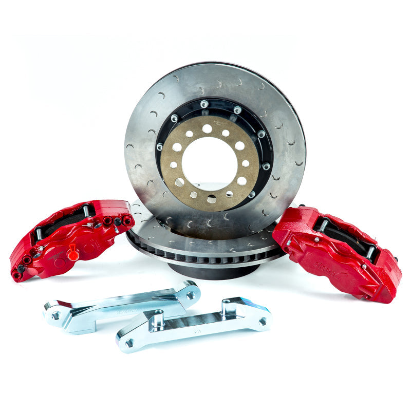 Alcon 07+ Jeep JK w/ 6x5.5in Hub 355x22mm Rotor 4-Piston Red Calipers Rear Brake Upgrade Kit BKR5059D17