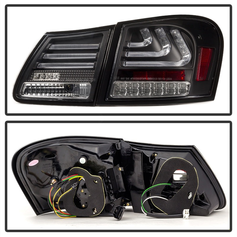 Spyder 07-11 Lexus GS 350 LED Tail Lights Black ALT-YD-LGS06-LED-BK 5082596