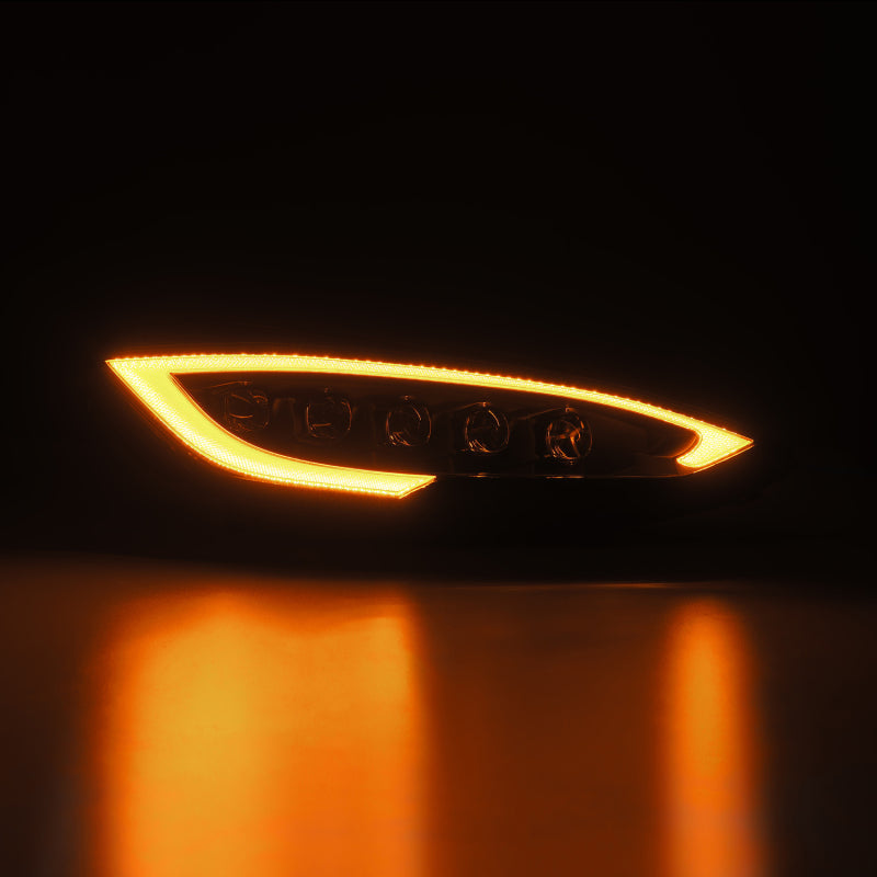 AlphaRex 12-21 Tesla Model S NOVA-Series LED Proj Headlights Blk w/Activtn Light & Seq.Sig / SB DRL 880877 *Discontinued