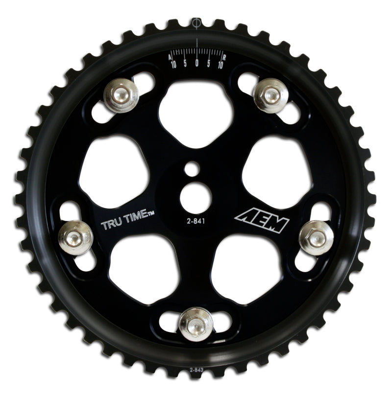 AEM Electronics Tru-Time Cam Gear Black 5-Bolt Mitsubishi 4G63 (view 1)