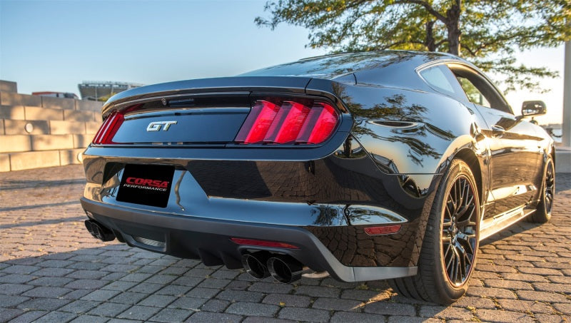 Corsa Performance Cat Back Exhaust Polish Quad Tips for 15-16 Ford Mustang GT 5.0 3in (view 3)