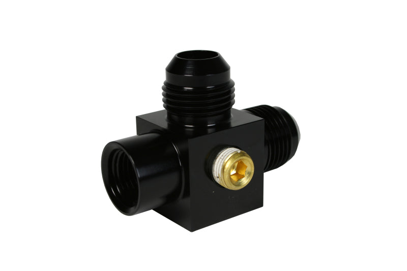 Aeromotive 2x Male AN-08 x ORB-06 Port Tee with Gauge Port (view 2)