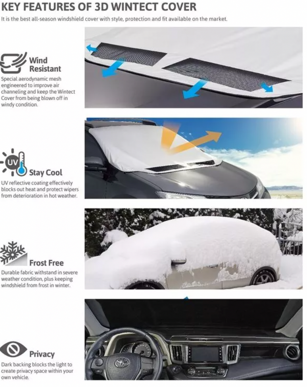 3D MAXpider Size B 3D Wintect Windshield Cover B014KOUR68