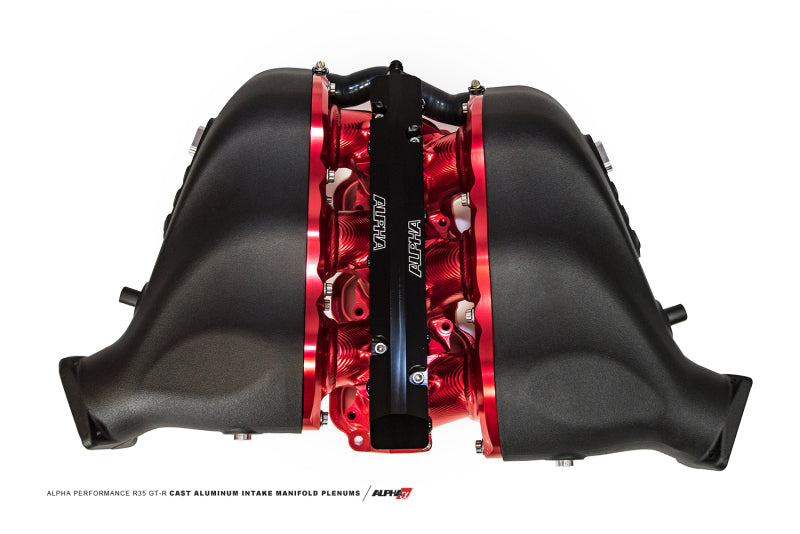 AMS Performance 09+ Nissan GT-R Alpha Cast Plenum/Billet Intake Manifold w/Secondary Fuel Rail - Clr ALP.07.08.0101-6