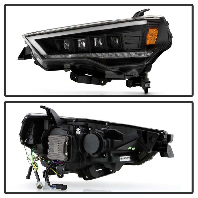 SPYDER Apex 14-20 Toyota 4Runner High-Power LED Module Headlights - Black (PRO-YD-T4R14AP-SEQ-BK) 5088697
