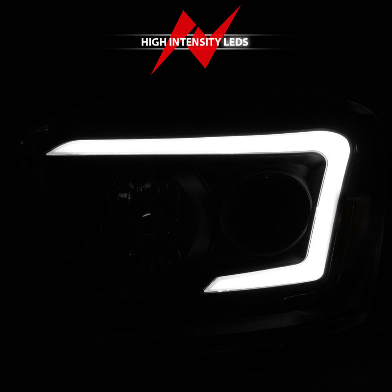 Anzo 06-09 Dodge RAM 1500/2500/3500 Headlights Black Housing/Clear Lens (w/ Light Bars) 111524