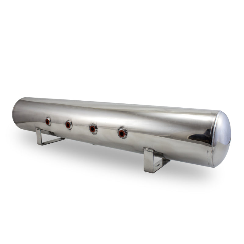 AIRLIFT 5 Gal Alum Air Tank - (4) 3/8" face ports, & 1/4" drain port - 36" L x (view 2)