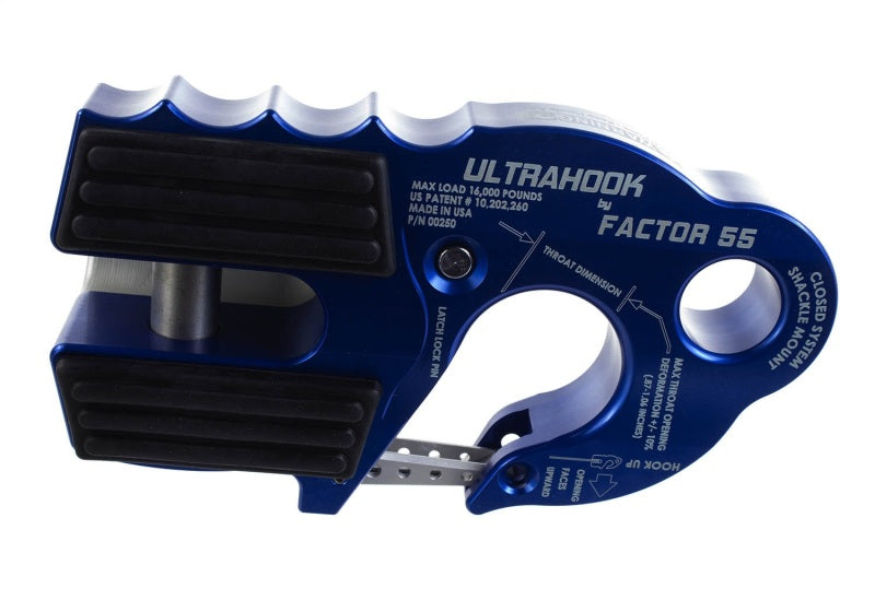 Ford Racing Factor 55 UltraHook w/Rope Guard - Blue M-1821-UHB