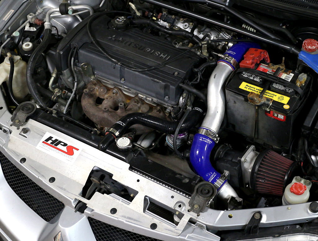 HPS Performance Products HPS Blue Reinforced Silicone Intercooler Hose Kit Mitsubishi 03-07 Lancer EVO 8 9 MR US-Spec (view 2)