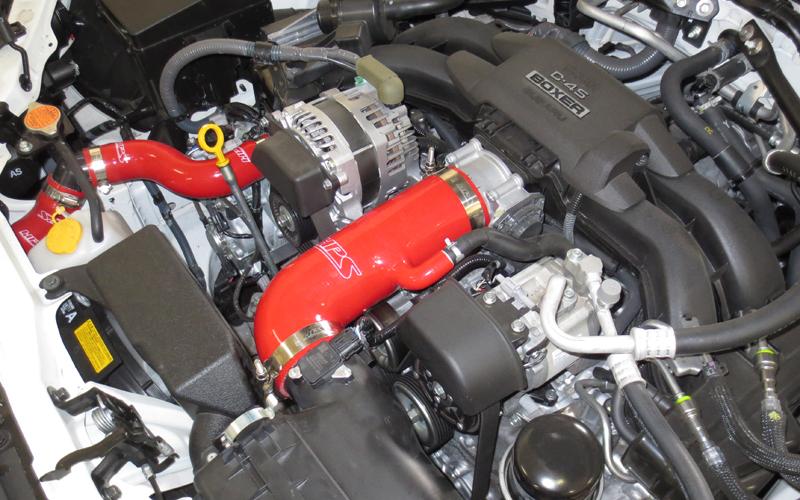 HPS Performance Products HPS Red Reinforced Silicone Post MAF Air Intake Hose Kit - Delete Stock Sound Tube Subaru 13-16 BRZ (view 2)