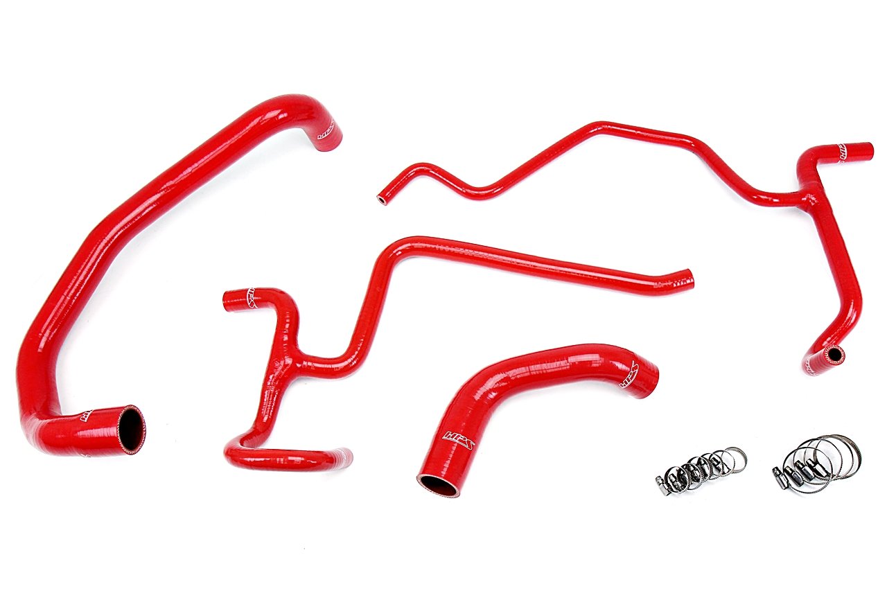 HPS Red Reinforced Silicone Radiator Hose Kit Dodge 06-10 Charger R/T 5.7L V8 (view 2)