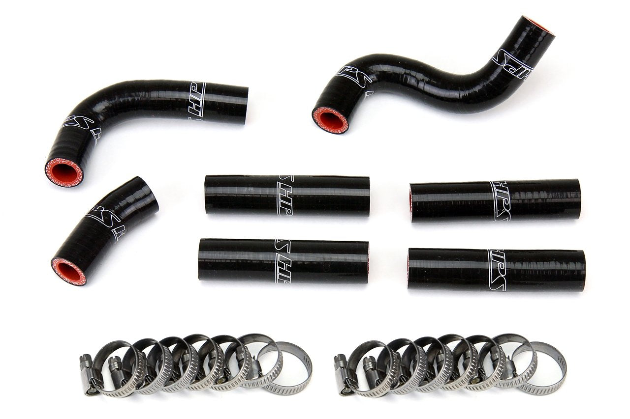 HPS Black Reinforced Silicone Complete Pesky Heater Hose Kit 1FZ-FE Lexus 96-97 LX450 FJ80 4.5L I6 without rear heater