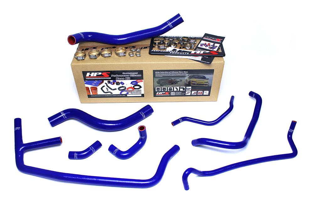 HPS Blue Reinforced Silicone Radiator and Heater Hose Kit Coolant Ford 2015-2019 Mustang Ecoboost 2.3L Turbo (view 3)