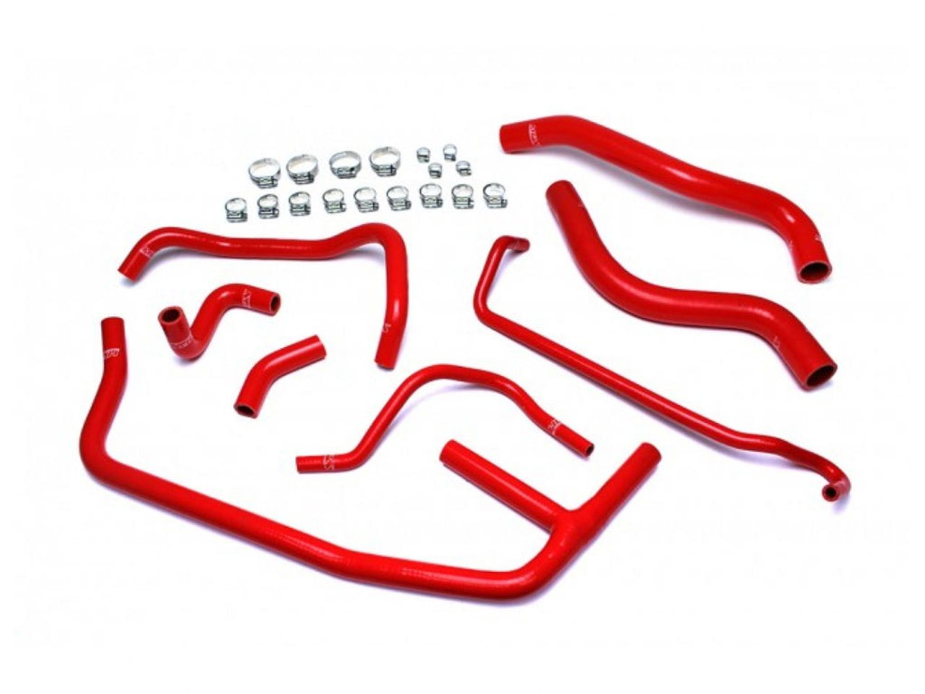 HPS Red Reinforced Silicone Radiator and Heater Hose Kit Coolant Ford 2015-2019 Mustang Ecoboost 2.3L Turbo (view 1)