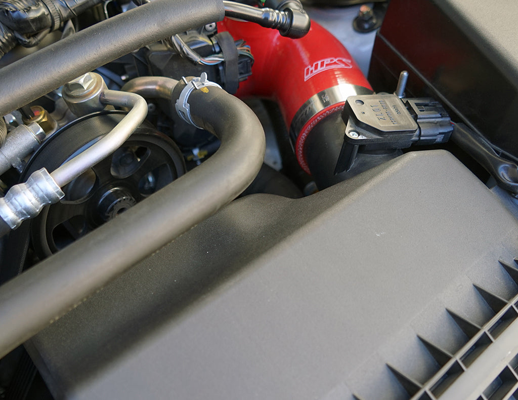 HPS Performance Products HPS Red Reinforced Silicone Post MAF Air Intake Hose Kit Mazda 06-08 MX-5 Miata NC1 (view 2)