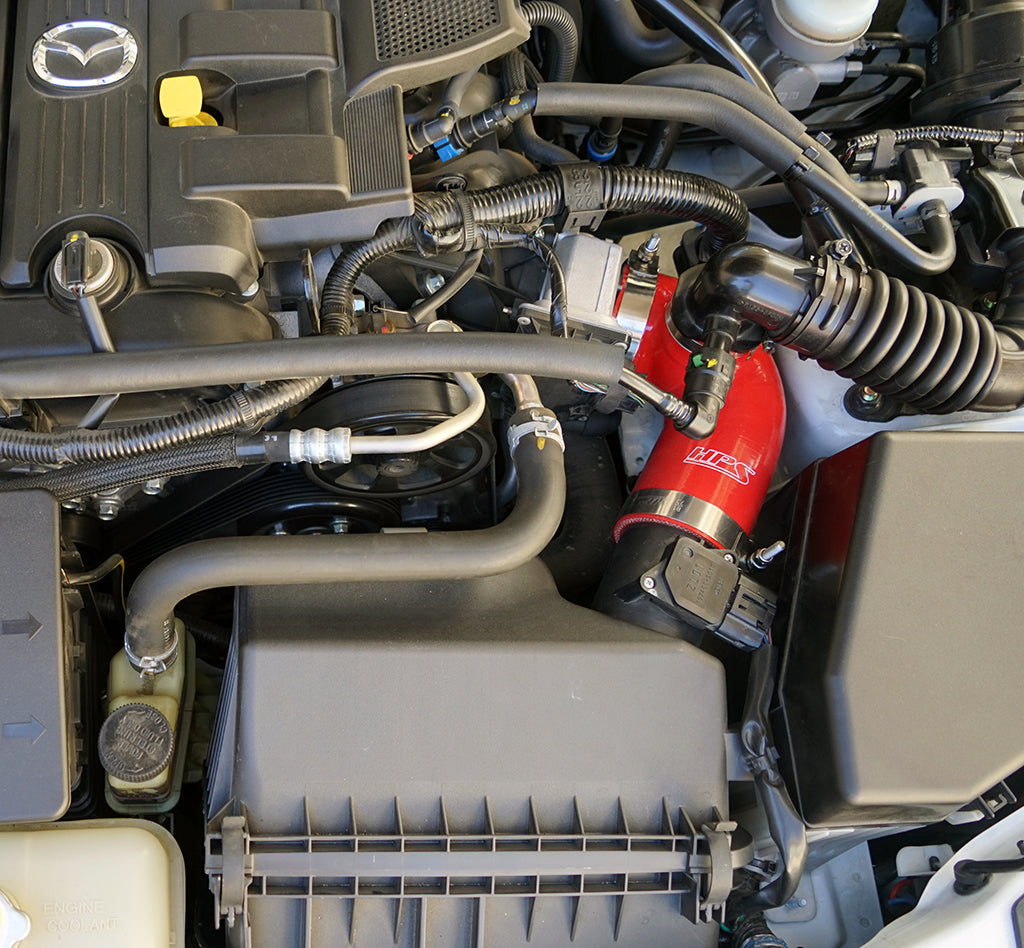 HPS Performance Products HPS Red Reinforced Silicone Post MAF Air Intake Hose Kit Mazda 09-15 MX-5 Miata NC2 NC3 (view 2)